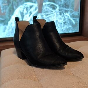 Journee Collection Black Cutout Ankle Booties